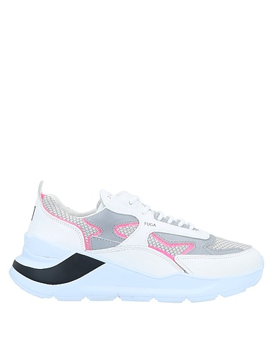 D.A.T.E. Sneakers Elfenbein Leder, Gewebefasern