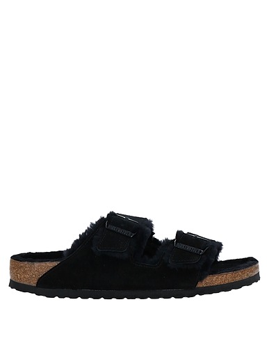 BIRKENSTOCK Sandales Noir Cuir, Mouton