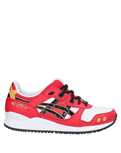 ASICS Sneakers Rosso Pelle, Fibre sintetiche