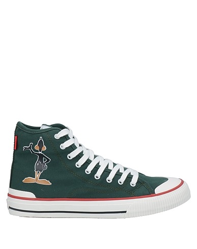MOACONCEPT Sneakers Dark green Textile fibres, Soft Leather