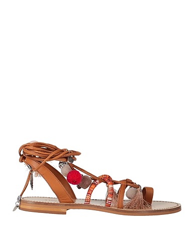 TWINSET Flip flops Tan Textile fibers