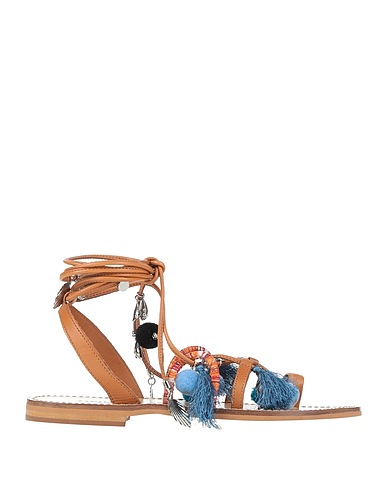 TWINSET Flip flops Camel Textile fibers