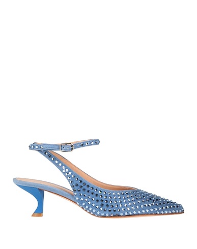 EDDY DANIELE Pump Pastel blue Leather, Swarovski® Crystal