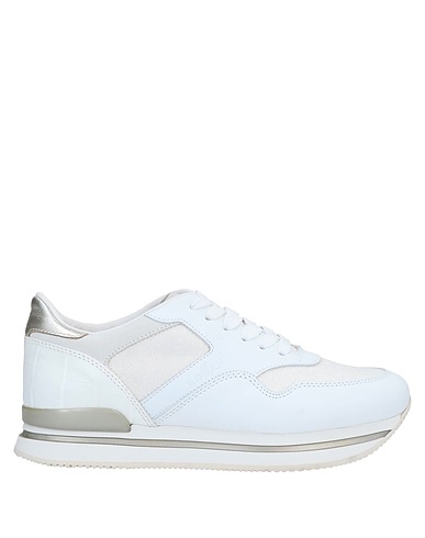 HOGAN Sneakers White Leather, Textile fibres