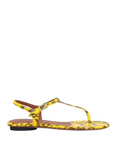 L' AUTRE CHOSE Flip flops Yellow Leather