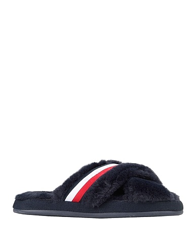 TOMMY HILFIGER Slides and slippers TOMMY FURRY HOME SLIPPERS Midnight blue 100% Polyester