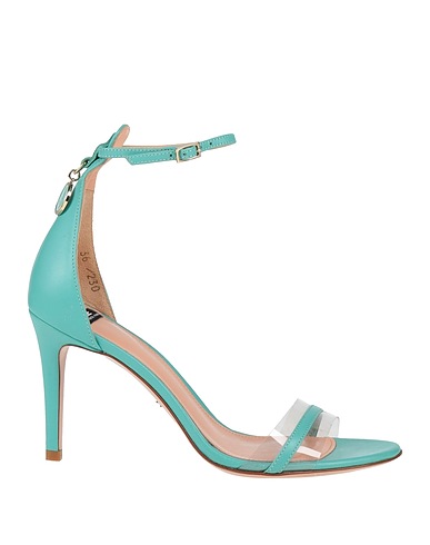 ELISABETTA FRANCHI Sandali Turchese Pelle, Fibre tessili