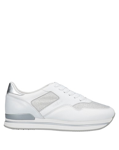 HOGAN Sneakers White Leather, Textile fibers