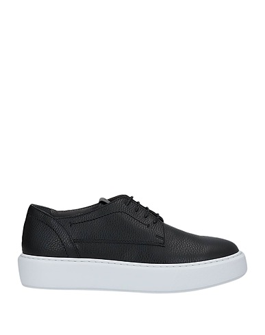 POLLINI Laced shoes Black Calfskin