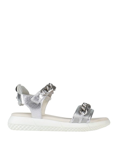 ELENA IACHI Sandali Argento Fibre tessili