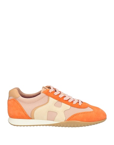 HOGAN Sneakers Orange Leather, Textile fibres