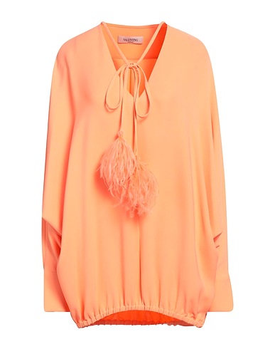 VALENTINO GARAVANI Silk top Salmon pink 100% Silk, Ostrich feathers