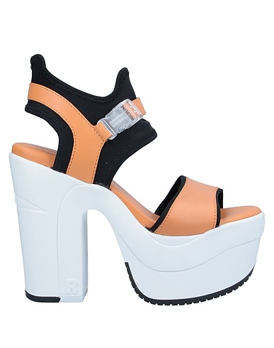 RUCOLINE Sandals Black Textile fibres, Leather