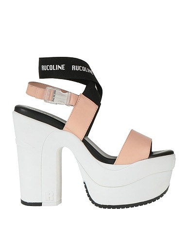 RUCOLINE Sandals Light pink Textile fibres, Leather