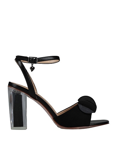 TUA BY BRACCIALINI Sandals Black Textile fibres, Other Fibres