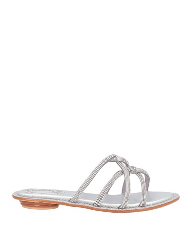 TUA BY BRACCIALINI Sandals Silver Textile fibres