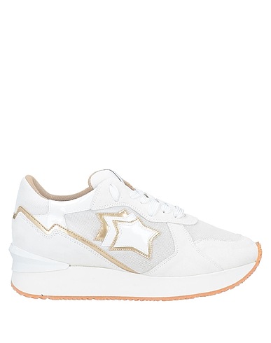 ATLANTIC STARS Sneakers White Leather, Textile fibers