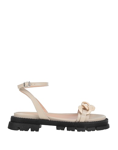 JANET & JANET Sandals Beige Soft Leather