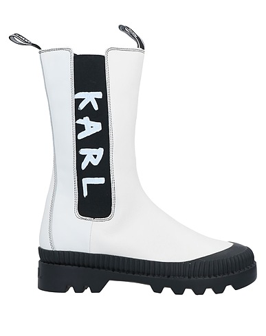 KARL LAGERFELD 부츠 TREKKA II Brush Logo Gore Midi
 화이트 가죽
