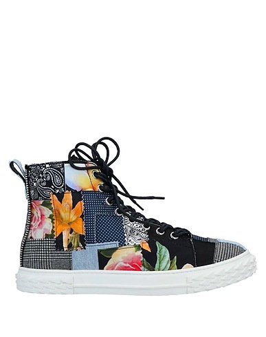GIUSEPPE ZANOTTI Sneakers Black Soft Leather, Textile fibres