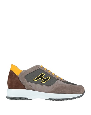 HOGAN Sneakers Khaki Soft Leather, Textile fibres