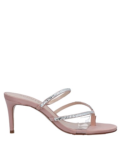 SCHUTZ Flip flops Light pink Leather, Textile fibers