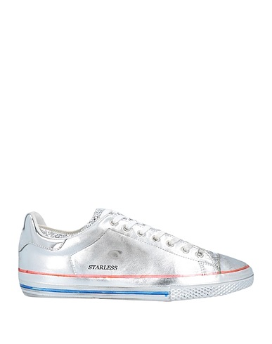 HIDNANDER Sneakers Silver Soft Leather, Textile fibres