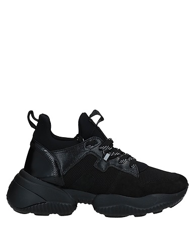 HOGAN Sneakers Black Leather, Textile fibers