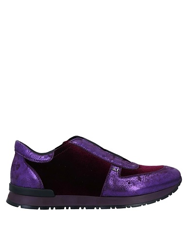 TESTONI Sneakers Violett Leder, Gewebefasern