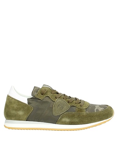 PHILIPPE MODEL Sneakers Military green Leather, Textile fibres