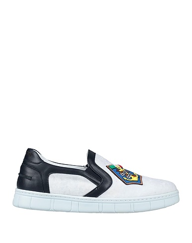 TESTONI Sneakers White Soft Leather, Textile fibers