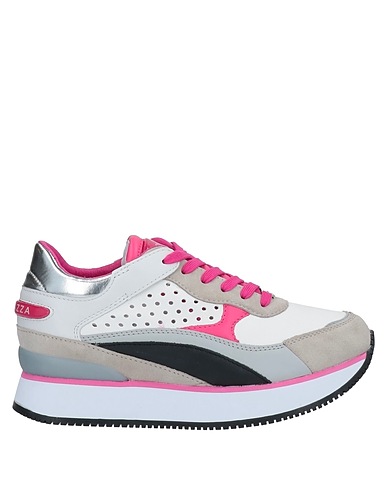 APEPAZZA Sneakers White Leather, Textile fibers