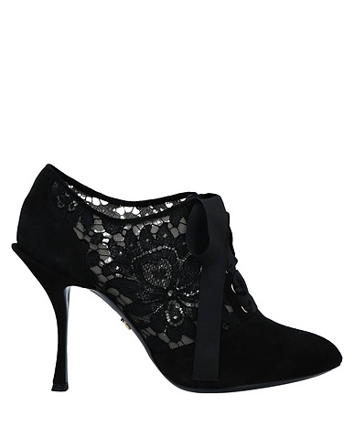 DOLCE&GABBANA Ankle boot Black 59% Goat skin, 23% Viscose, 16% Cotton, 2% Polyamide