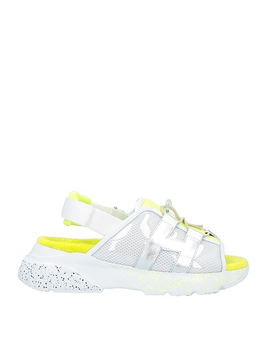 HOGAN Sandals Lime green Leather, Other Fibres, Textile fibres