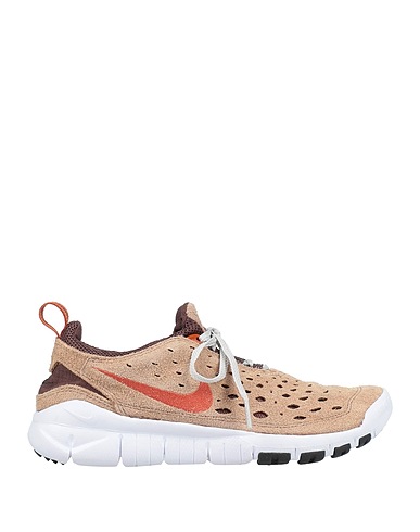 NIKE Sneakers Beige Leather, Textile fibers