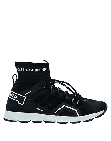 DOLCE&GABBANA Sneakers Black 60% Polyester, 37% Calfskin, 3% Viscose