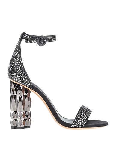 FERRAGAMO Sandals Black Soft Leather, Synthetic fibers