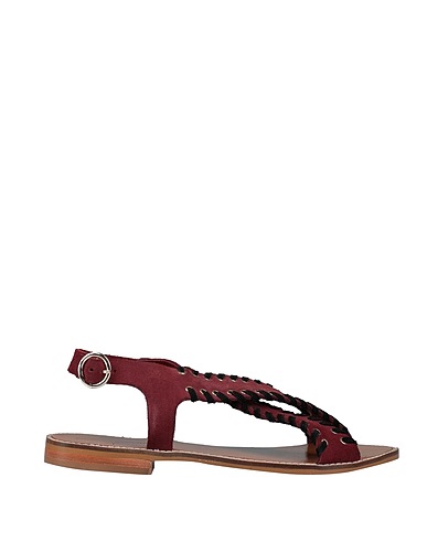 COULEUR POURPRE Sandals Burgundy Leather