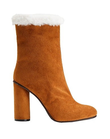 8 by YOOX Bottine SPLIT LEATHER ALMOND-TOE ANKLE BOOT
 Marron 100% Polyester