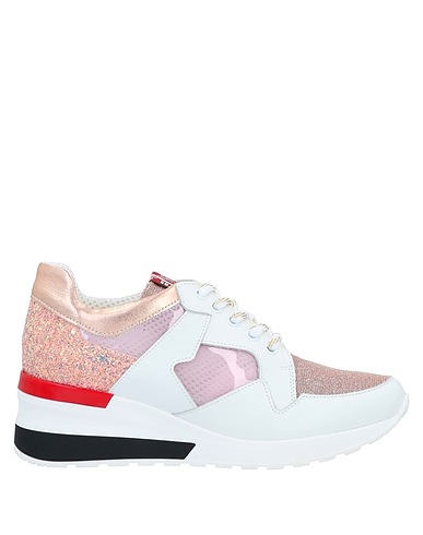 TOSCA BLU Sneakers White Soft Leather, Textile fibers