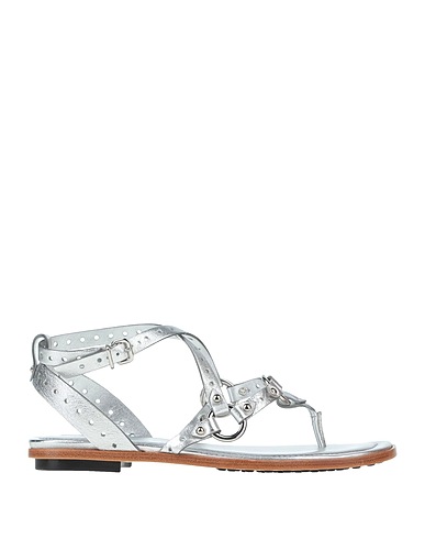 TOD'S Flip flops Silver Leather