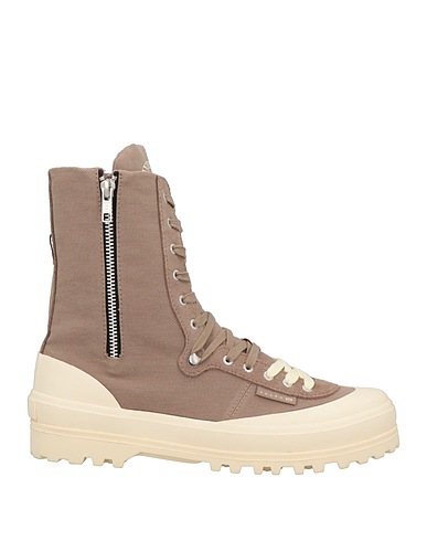 PAURA x SUPERGA Ankle boot Light brown Textile fibres, Leather