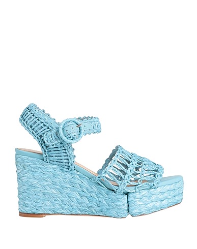 PALOMA BARCELÓ Espadrilles Sky blue Natural raffia