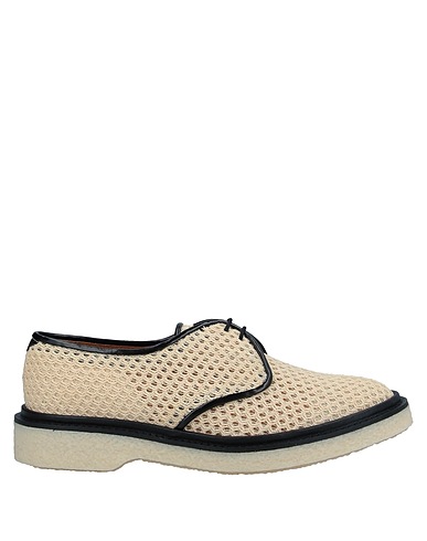 ADIEU Laced shoes Beige Leather, Textile fibres