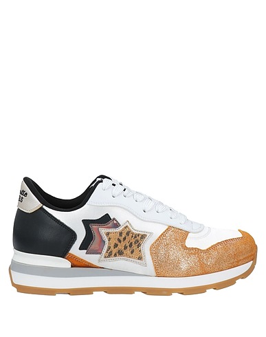 ATLANTIC STARS Sneakers White Soft Leather, Textile fibers