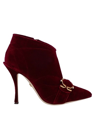 DOLCE&GABBANA Ankle boot Burgundy 99% Cotton, 1% Elastane