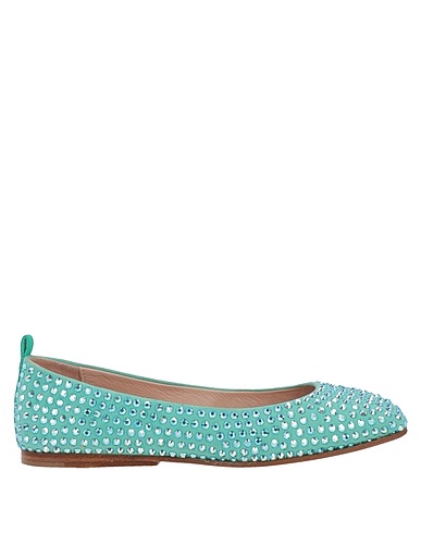 EDDY DANIELE Ballerine Turchese Pelle, Cristallo Swarovski®