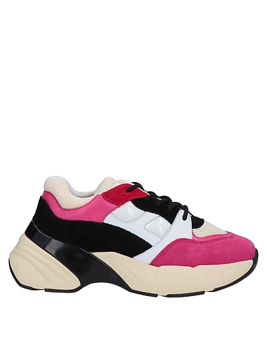 PINKO Sneakers Fuchsia Calfskin, Textile fibers