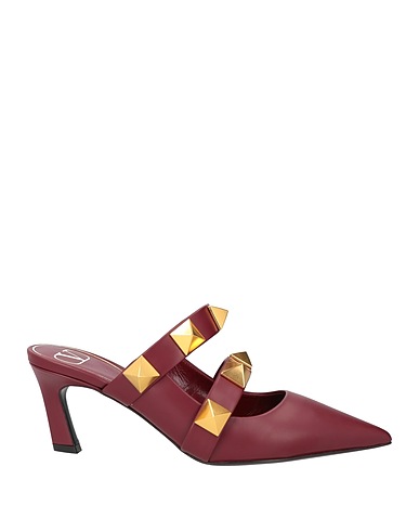 VALENTINO GARAVANI Mule e zoccoli Bordeaux Pelle