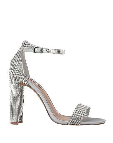 STEVE MADDEN Sandals Silver Textile fibres, Other Fibres